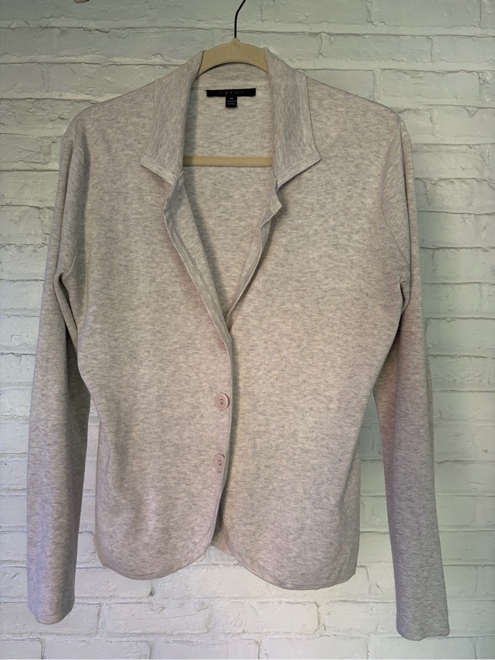 CYRUS Women's Light Gray Button Front Cardigan Jacket